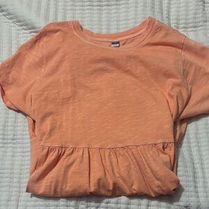Old Navy Peach Short-Sleeve Peplum Top